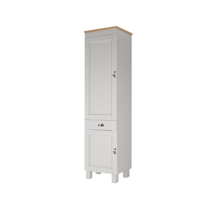 Edgarton 205cm Kitchen Pantry, White/Honey