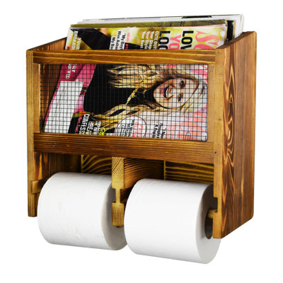 Distributeur de papier hygiénique mural et porte-revues mural Vintage Rustic