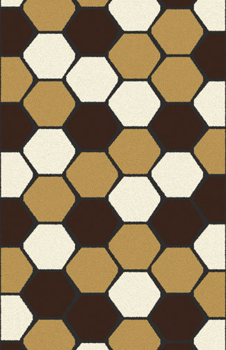 Tapis brun zone Bonetti, 5 pi 3 po x 7 pi 2 po