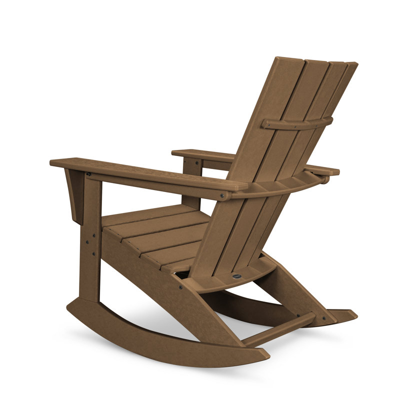 POLYWOOD Quattro Adirondack Rocking Chair, Teak