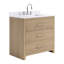 TileBar Studio Vanities Edison Medium Ash Vanity with White Quartz Top-408961841