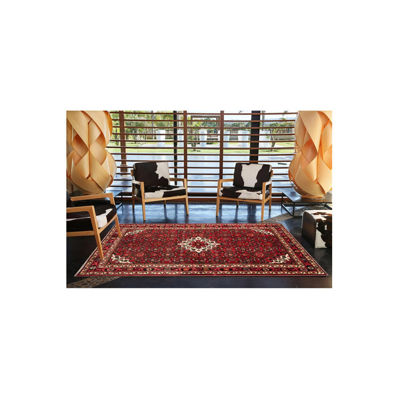 Tapis décoratif moderne blanc à motif traditionnel, Sous-tapis carré 3 pi 3 po inclus