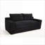 Canapé en L à mémoire de forme convertible, sans assemblage, compact pour les petits espaces | Noir | Tissu