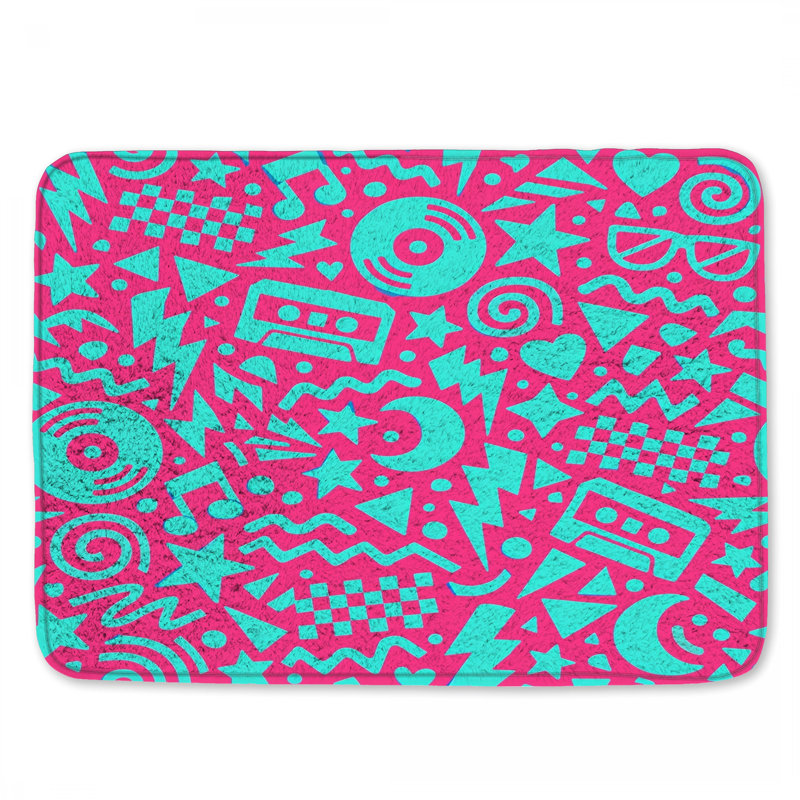 Tapis de bain Retro Music Symbols, 24in W x 17in L