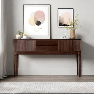 Retro Console Table With 2 Drawers, 2 Cabinets