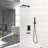 Shower System With Waterfall Tub Spout In Matte Black & 12 Inch Wall Mounted Square Rain For Comfortable Showers Happy Bath Experience-120883120