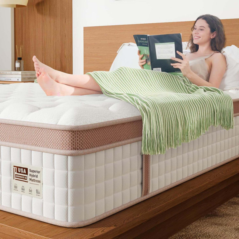 Matelas hybride ferme de 14 pouces, Lit double, 14"