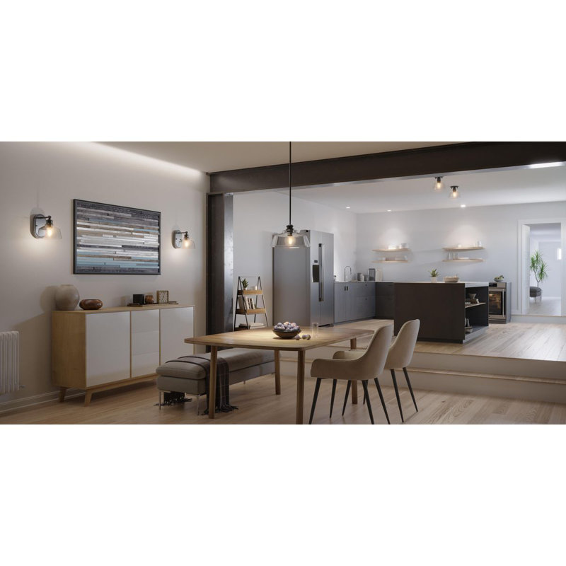 Matte Black Glass Dome Pendant Light with Nickel Accents