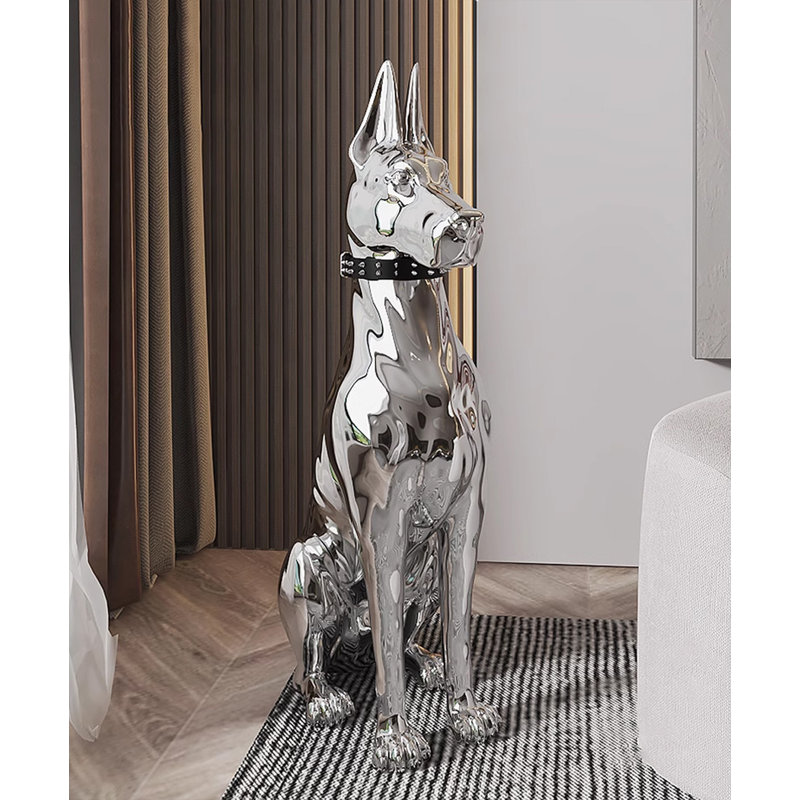29.53" Silver Resin Decorative Objects, 39.37" H x 12.6" W x 23.62" D
