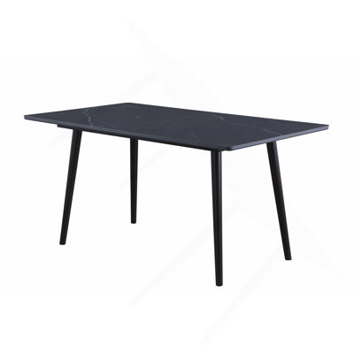 Stone Top Metal Base Dining Table