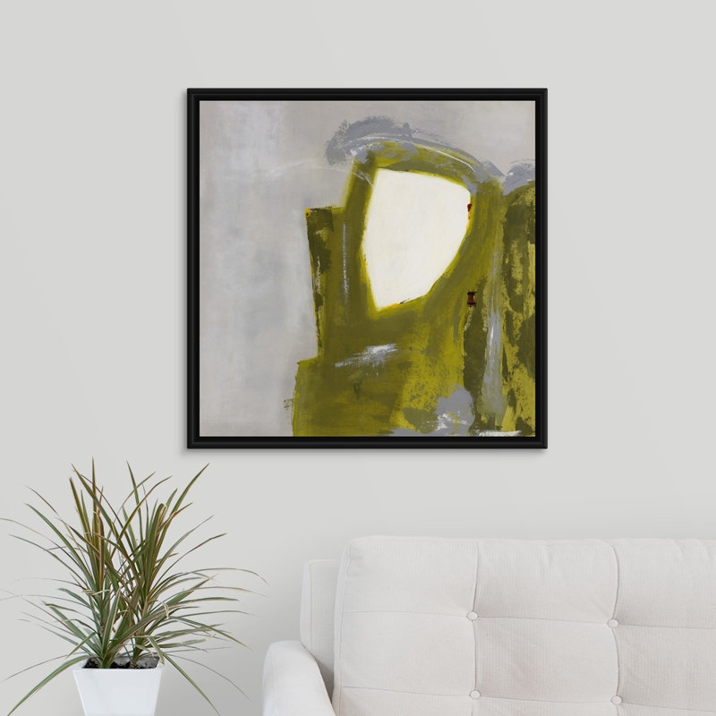 « jungle madness », peinture sur toile, H 25,7 po x l 25,7 po x P 1,75 po, Cadre flottant noir