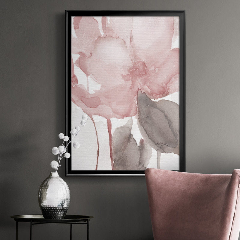 Blush Bloom II - peinture sur toile encadrée, Noir, H 26,5 po x l 36,5 po x P 1,5 po