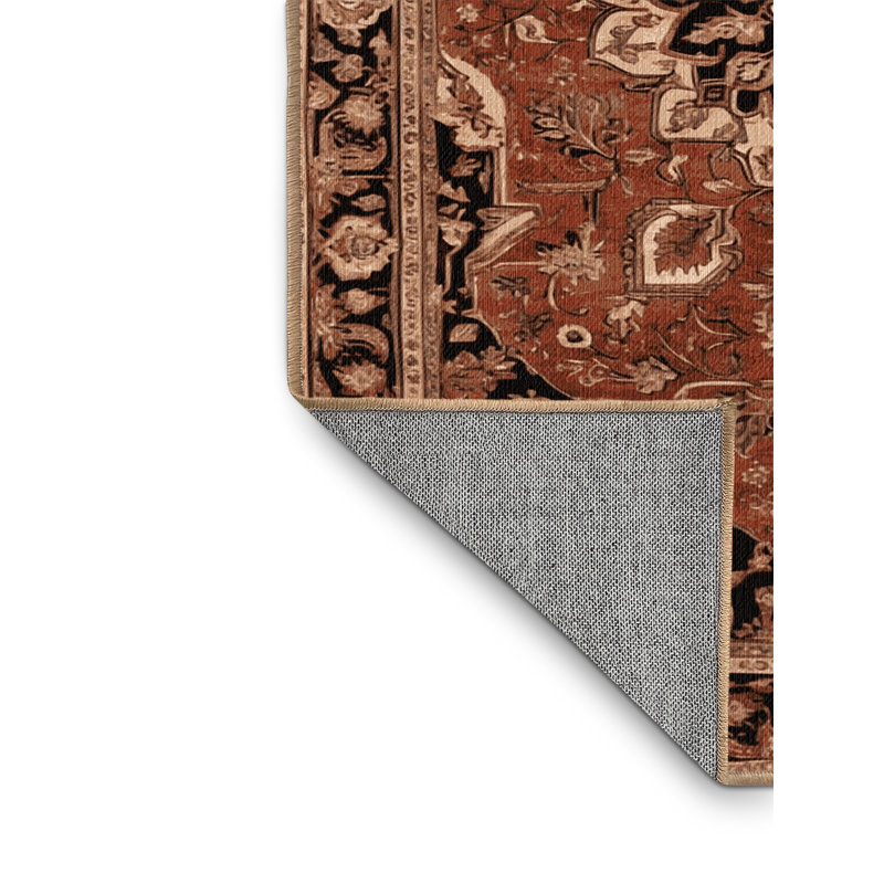 Tapis brun lavable à la machine, Carré 4 pi