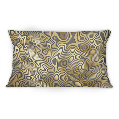 Wavy Luxury Gold Gradients II -1 Modern Printed Throw Pillow
