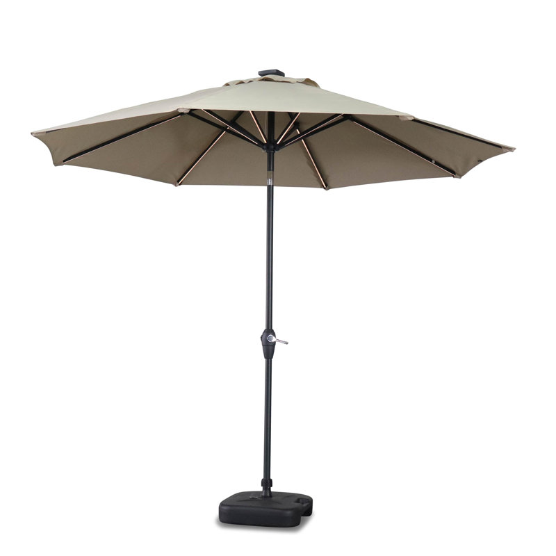 Arnell 290cm Lighted Market Parasol, Beige