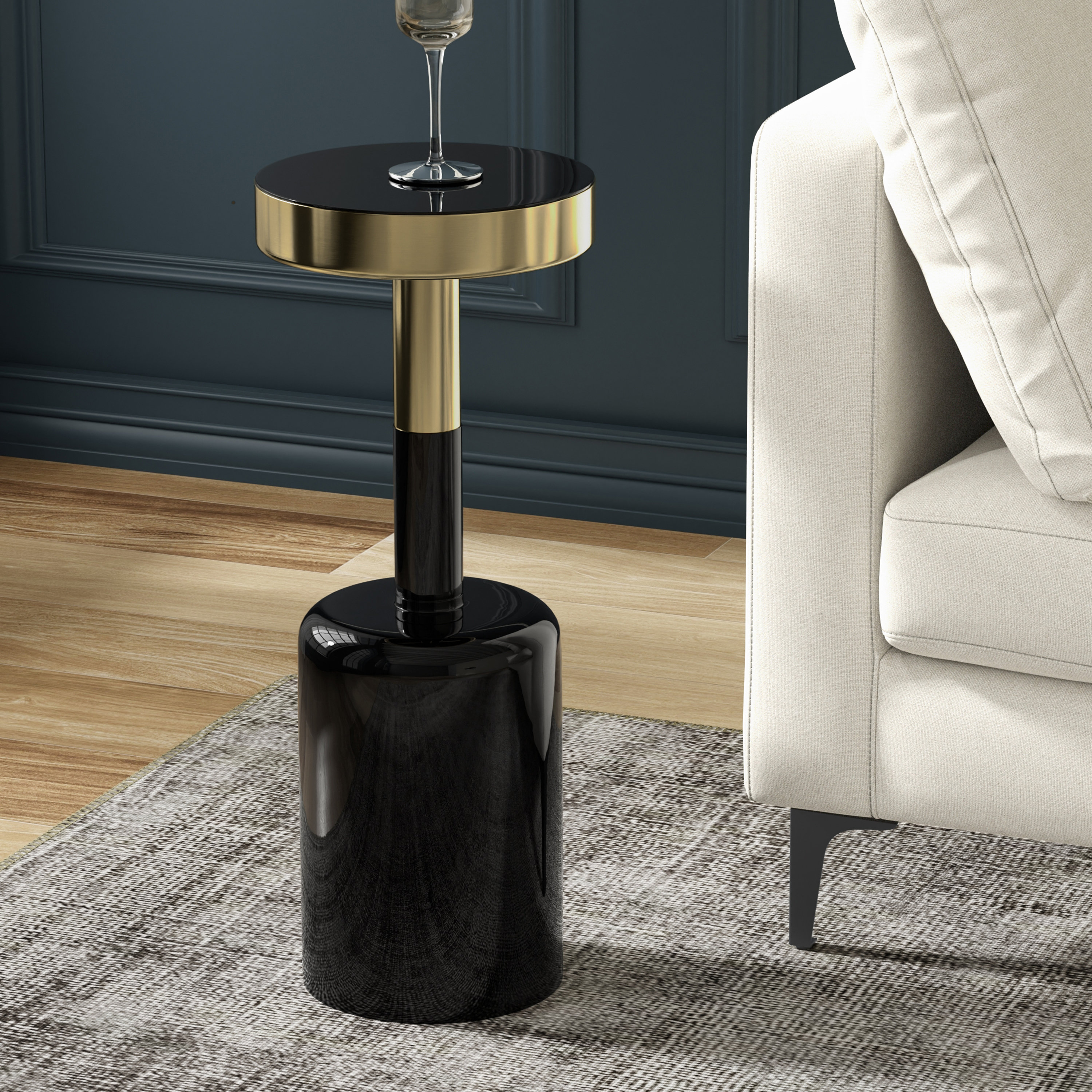 Simpli Home Frannie 10"W Two-Tone Metal Modern Contemporary End Table ...