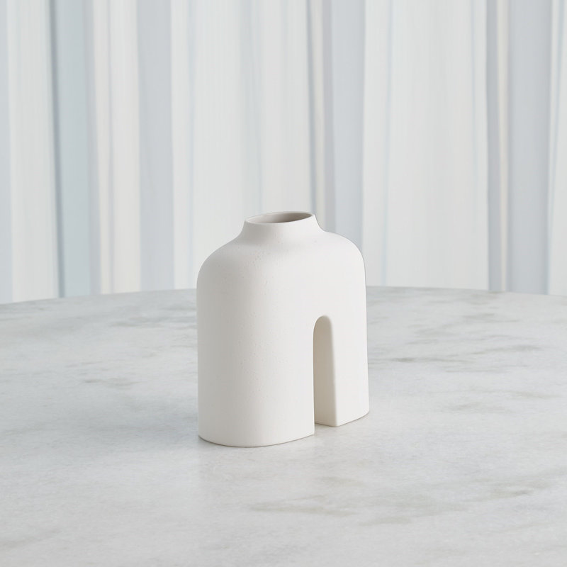 Guardian Handmade Ceramic Table Vase, 8.5" H x 8.25" W x 4.25" D
