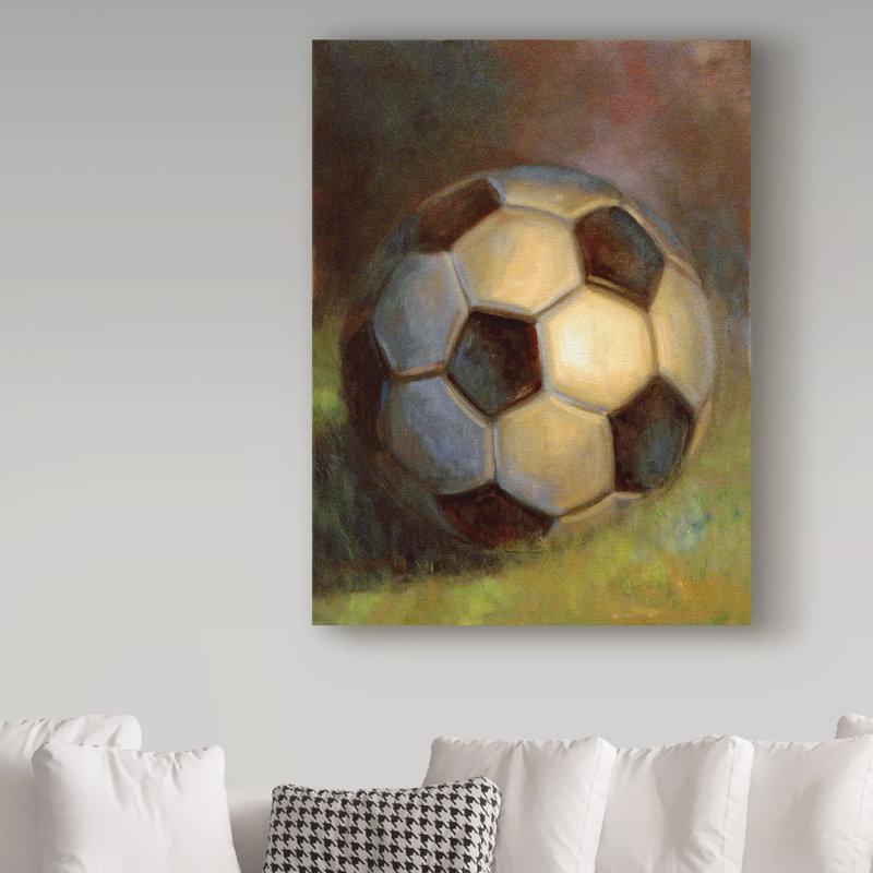 «Soccer Ball Abstract» par Galan, reproduction d'art sur toile tendue, H 32 po x l 24 po x P 2 po