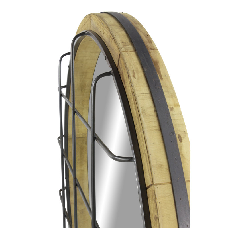 Woodcroft Solid Wood Circle Wall Mirror, 48" x 48"
