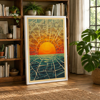 Golden Sunrise Japandi - Wrapped Canvas