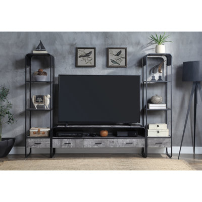 Modern Curve Design TV Stand Side Pier With Drawer And Shelf Luxury Living Room Furniture 1Pc