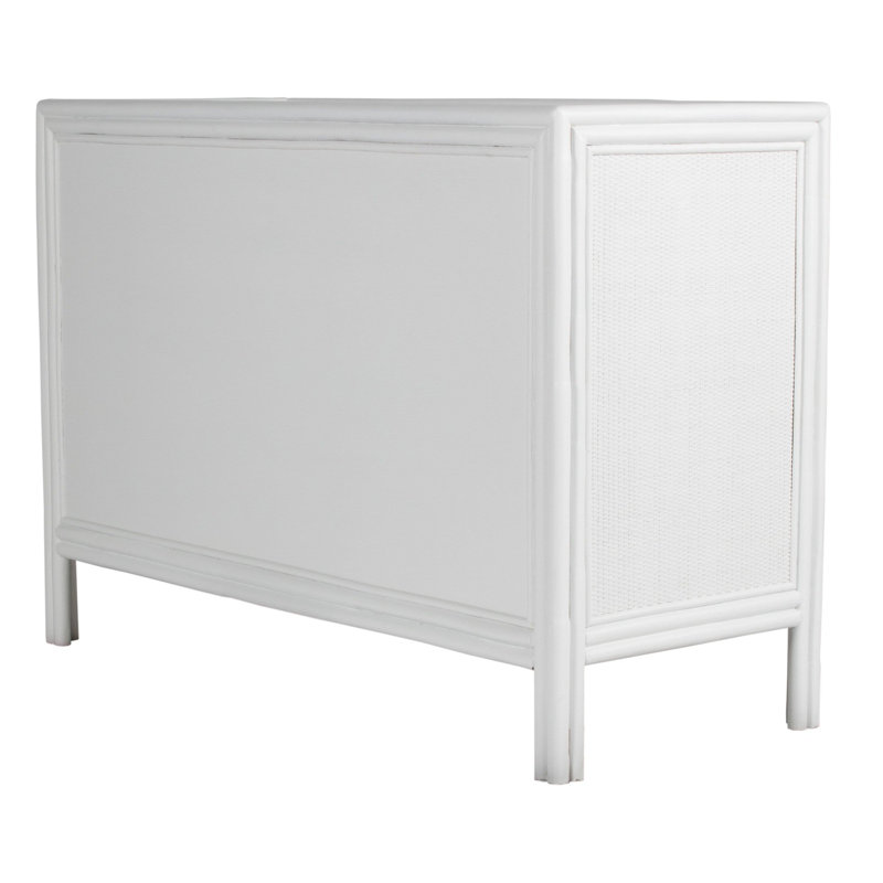 Aruba 6 - Drawer Dresser, White/Brushed Nickel