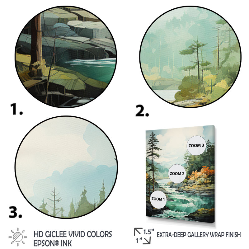 Bahadur Bold Landscape Canada Emerald Wilderness III, H 40 po x l 30 po x P 1,5 po, Cadre photo noir