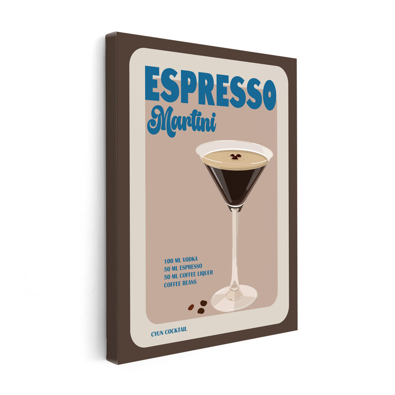 Recette Espresso Martini, Sans cadre, Canevas, H 24 po x l 32 po