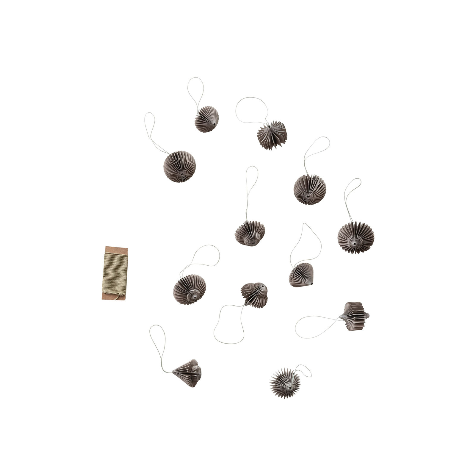 Decorative Paper Folding Honeycomb Ornaments With DIY Garland String, Gray