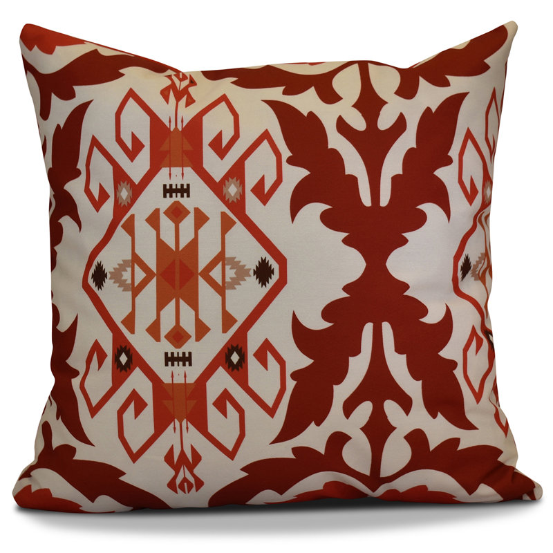 Oreiller carré HH Revival, 18 po x 18 po, Orange / rouille