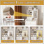 Coiffeuse 3 en 1 avec miroir et rangement à DEL, coiffeuse de maquillage compacte avec 4 tiroirs, armoire et tabouret caché pour l'organisation de la chambre à coucher