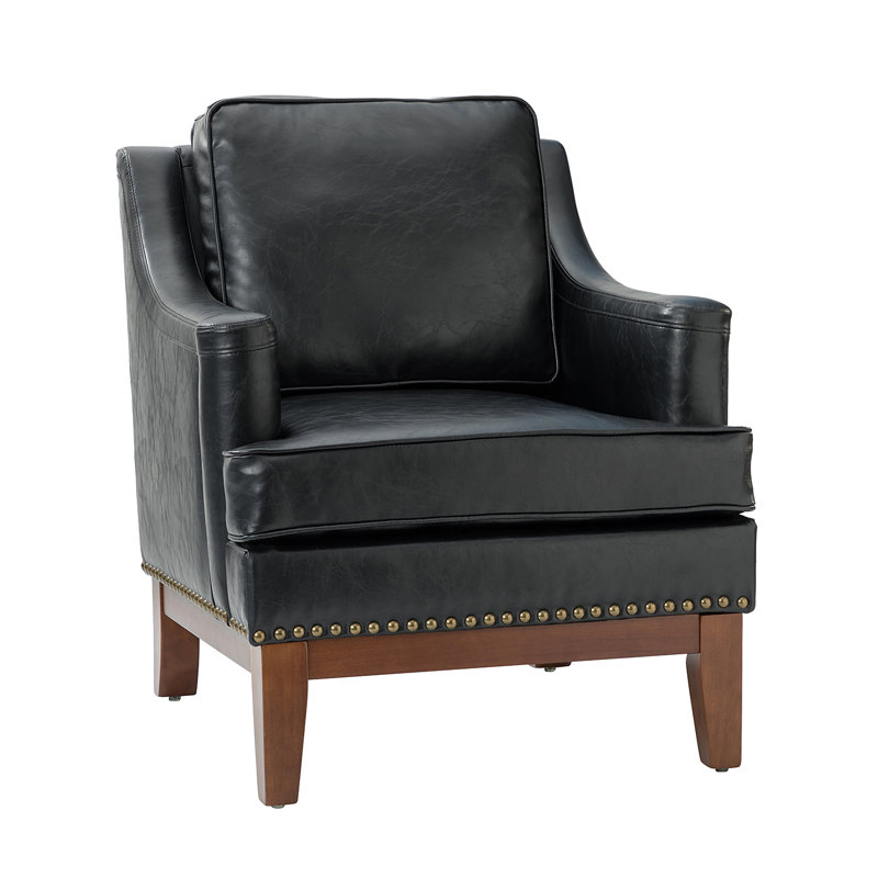 Fauteuil Annese, Similicuir noir