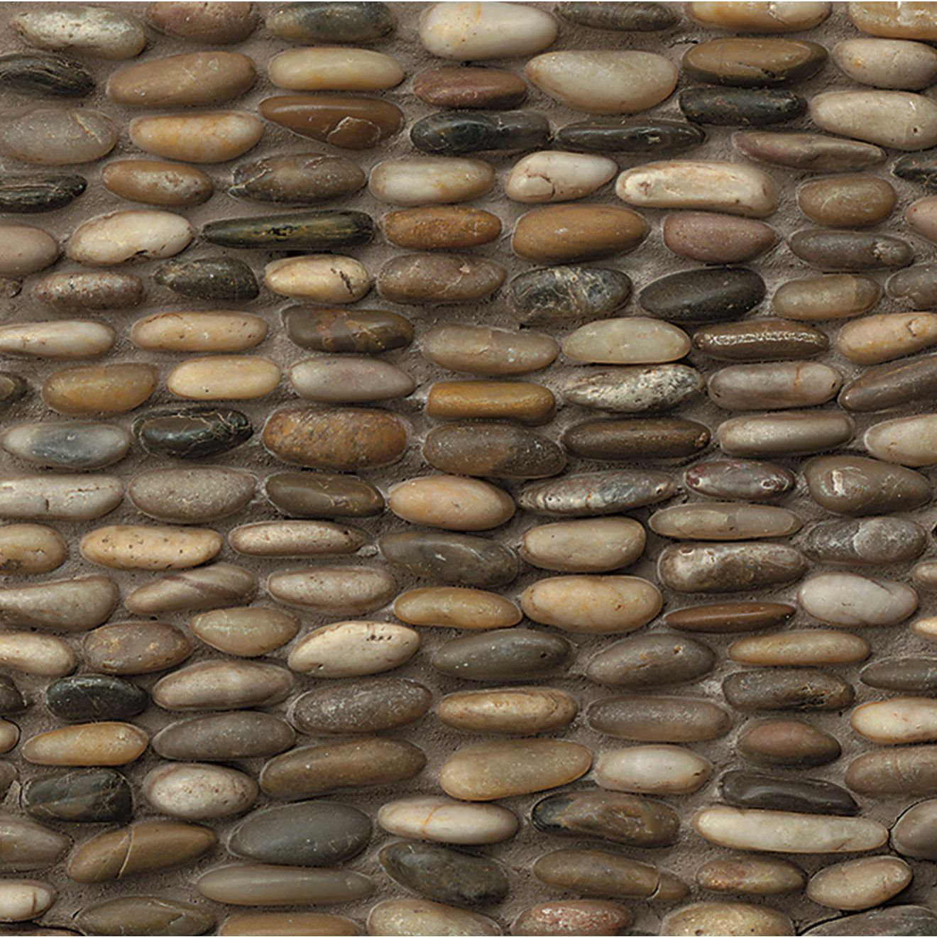 River Rocks 16 x 16 Ceramic Pebble Tile
