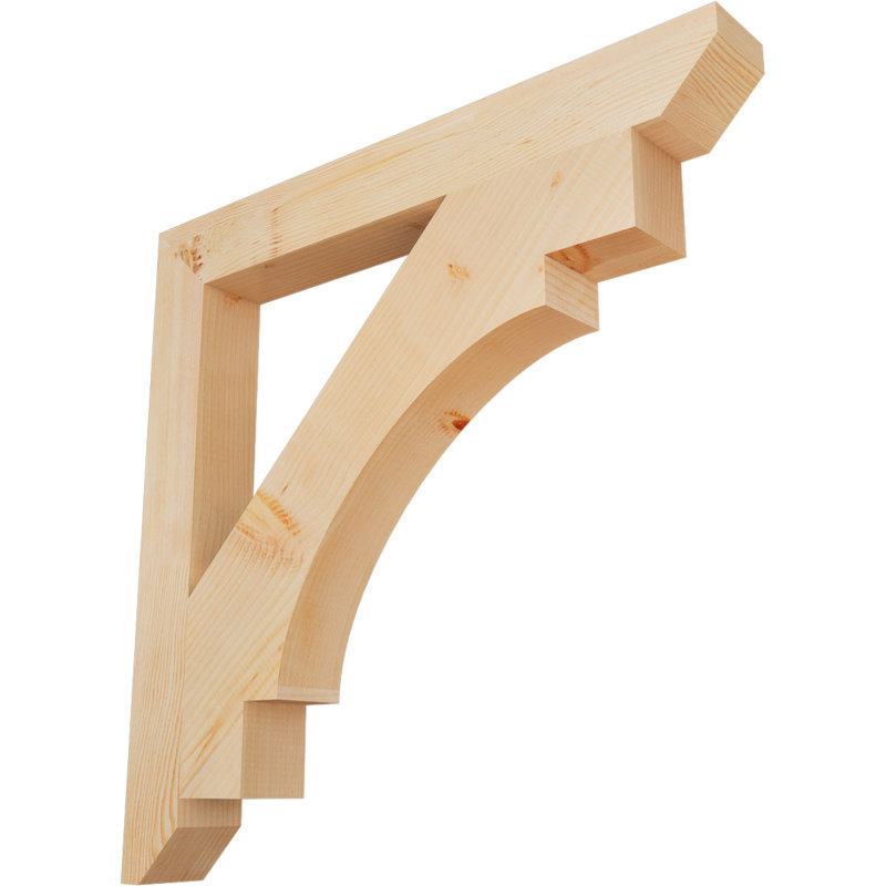 Support en bois / corbeau, Douglas (lisse), H 34 po x l 3,5 po x P 34 po