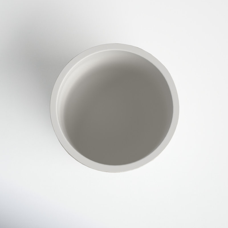 Atna 16.5'' White Solid Wood Round Outdoor Planter