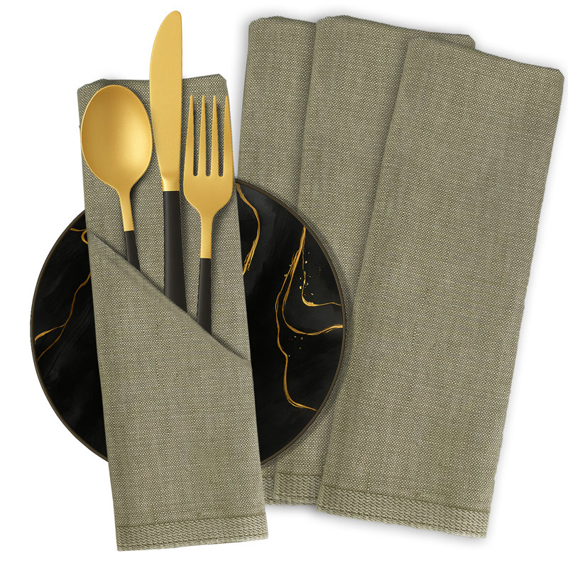 Linen Square Napkin, Light Sage