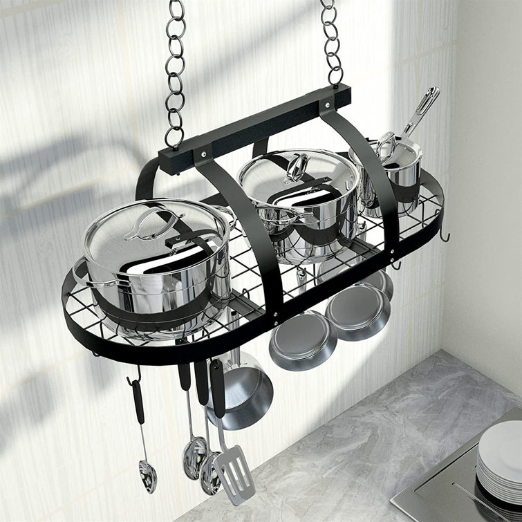 Metal Oval Hanging Pot Rack