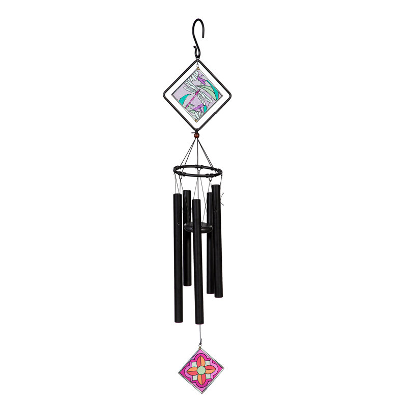 Carillon en vitrail Tykirra, libellule, 36 po