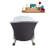 55" Streamline Clawfoot Soaking Acrylic Bathtub With Drain, Clawfeet, and Bamboo Tray-66365979-66365976