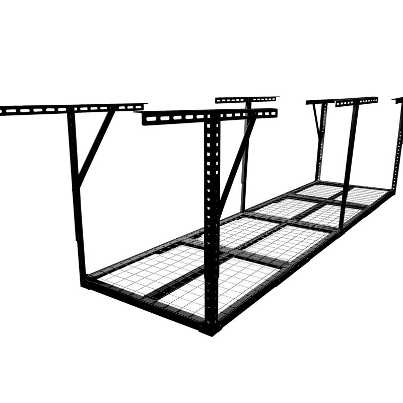 Support de rangement de garage en métal noir 2 x 8 pi, capacité de charge de 450 lb, 22 à 40 po, poids de plafond robuste, réglable de 22 po à 40 po, récupère de l'espace