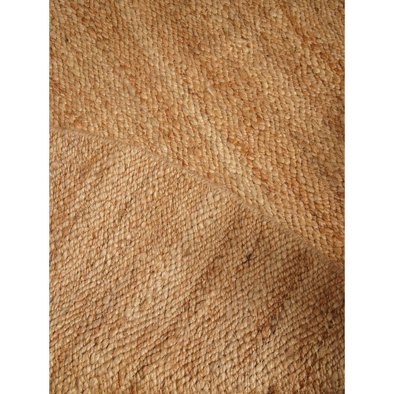 Heller Hand Woven Jute Eco-Friendly Solid Area Rugs - Round, Light Brown Color, Solid Pattern, High Pile, Natural Fiber, Outdoor Indoor