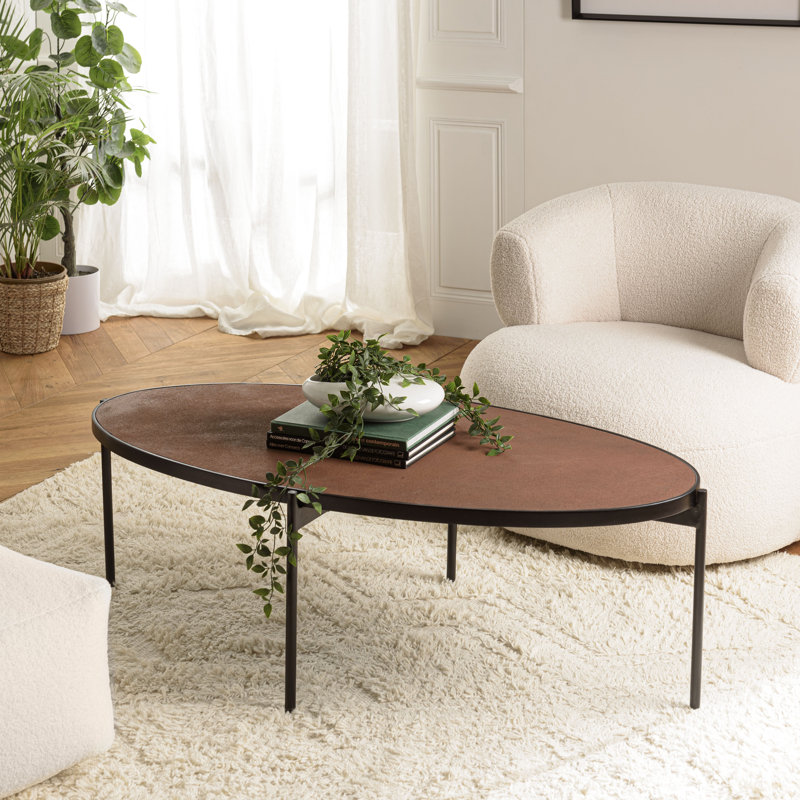 Basile Four Leg Coffee Table, Rust
