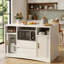 47.2" Kitchen Island with Storage, Power Outlet & LED Lights-1104555067