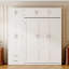 Grand lit escamotable mural avec armoire supérieure, tablettes et garde-robe, lit pliable peu encombrant-1565256718