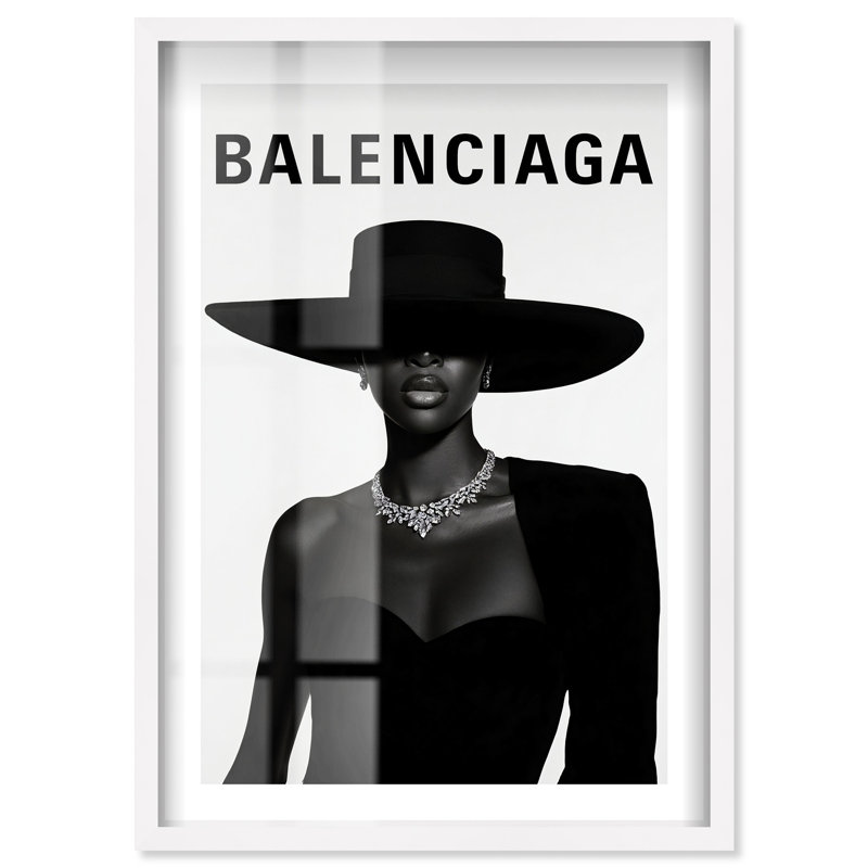 Designer Shadowbox Print Fashion Art Prints by Notoriart, White Frame, 11 x 16, 16" H x 11" W, White