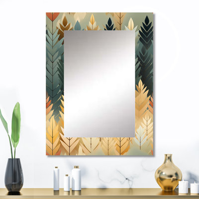 Tree Chevron Woodland Delight - miroir décoratif à chevrons, miroir mural à chevrons, impression d'art en métal