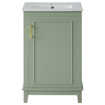 Petit meuble-lavabo moderne avec lavabo en céramique