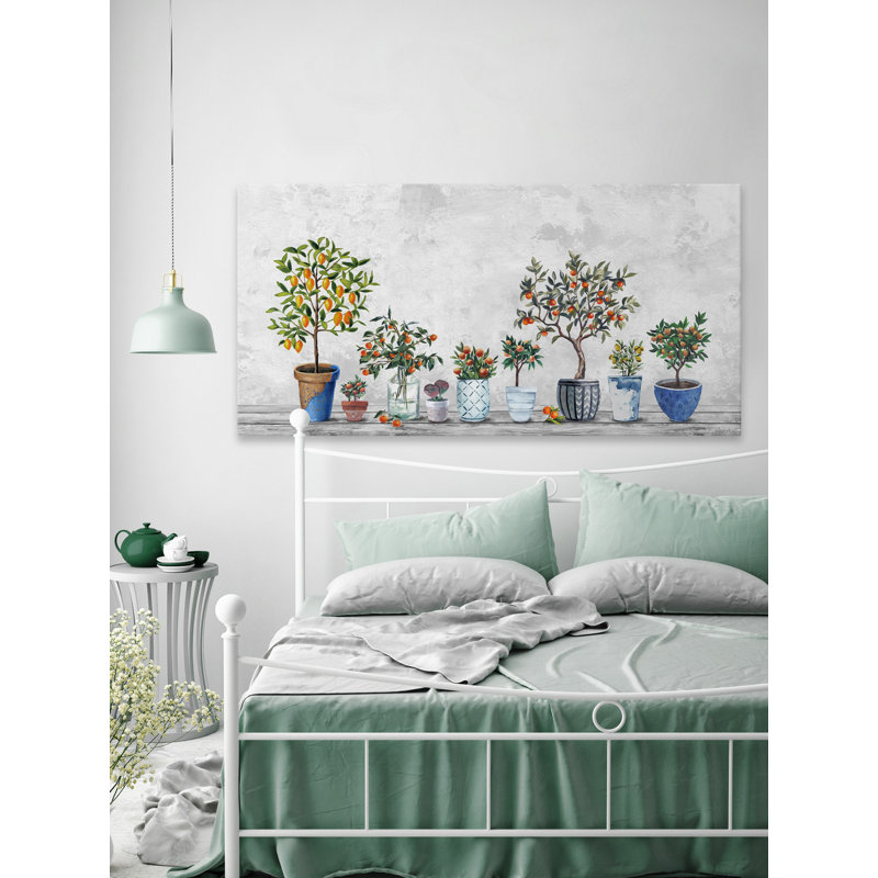 Set Of Plants - Wrapped Canvas Painting, 76cm H x 152cm W x 3.81cm D