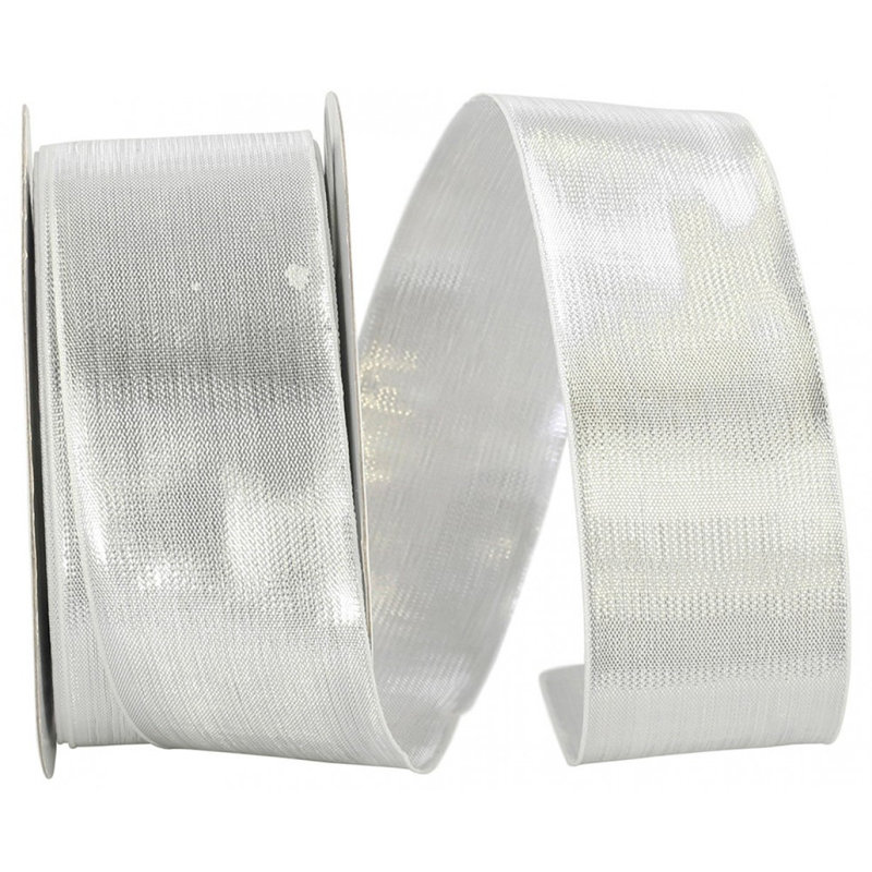 Ruban de fil 1,5 po X25YDS Maribel, Argent argent