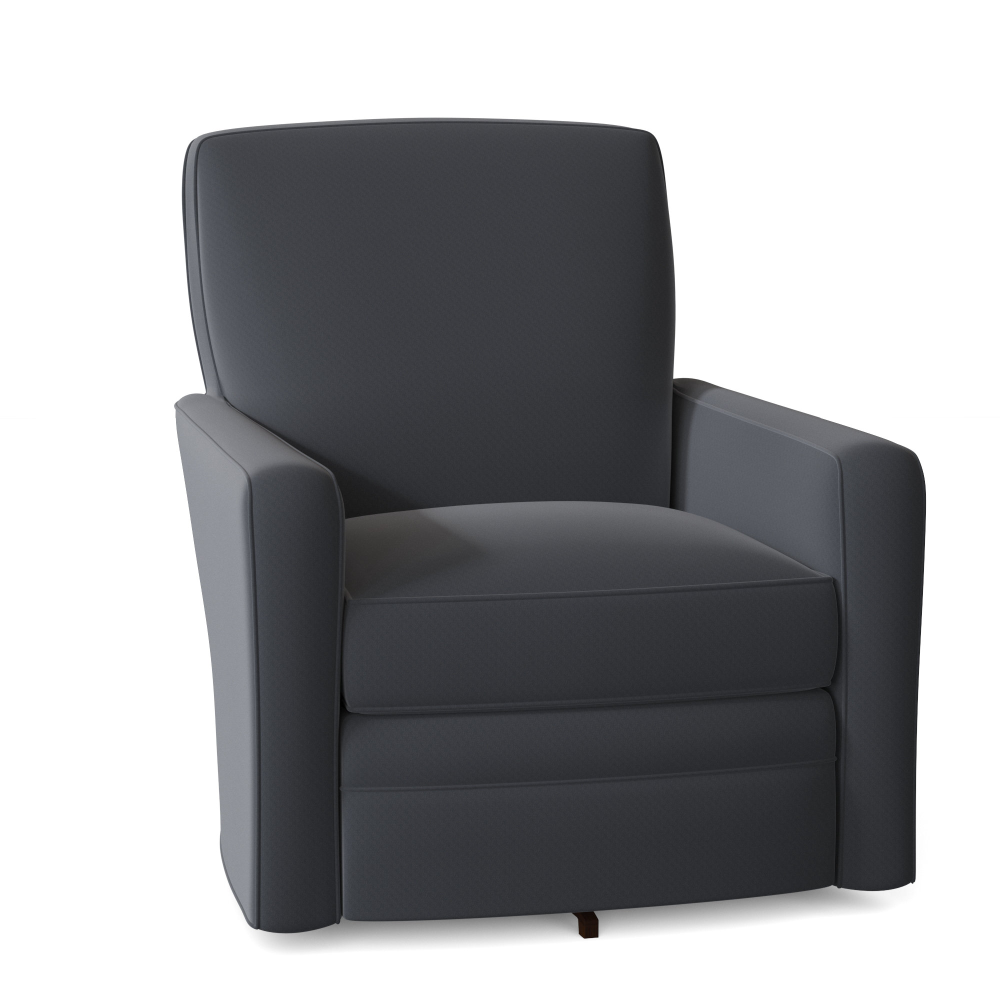 Idana Upholstered Swivel Armchair, Craftwood 23 Navy Performance Chenille, No